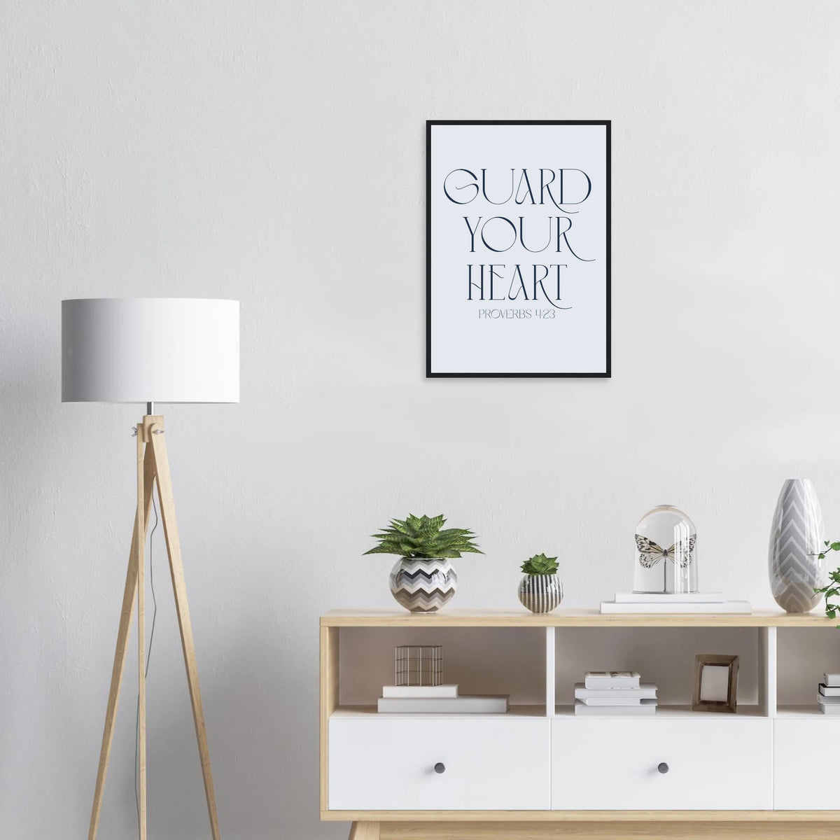 Guard Your Heart Framed Print · Proverbs 4:23 Faith Wall Art - The Growcademy
