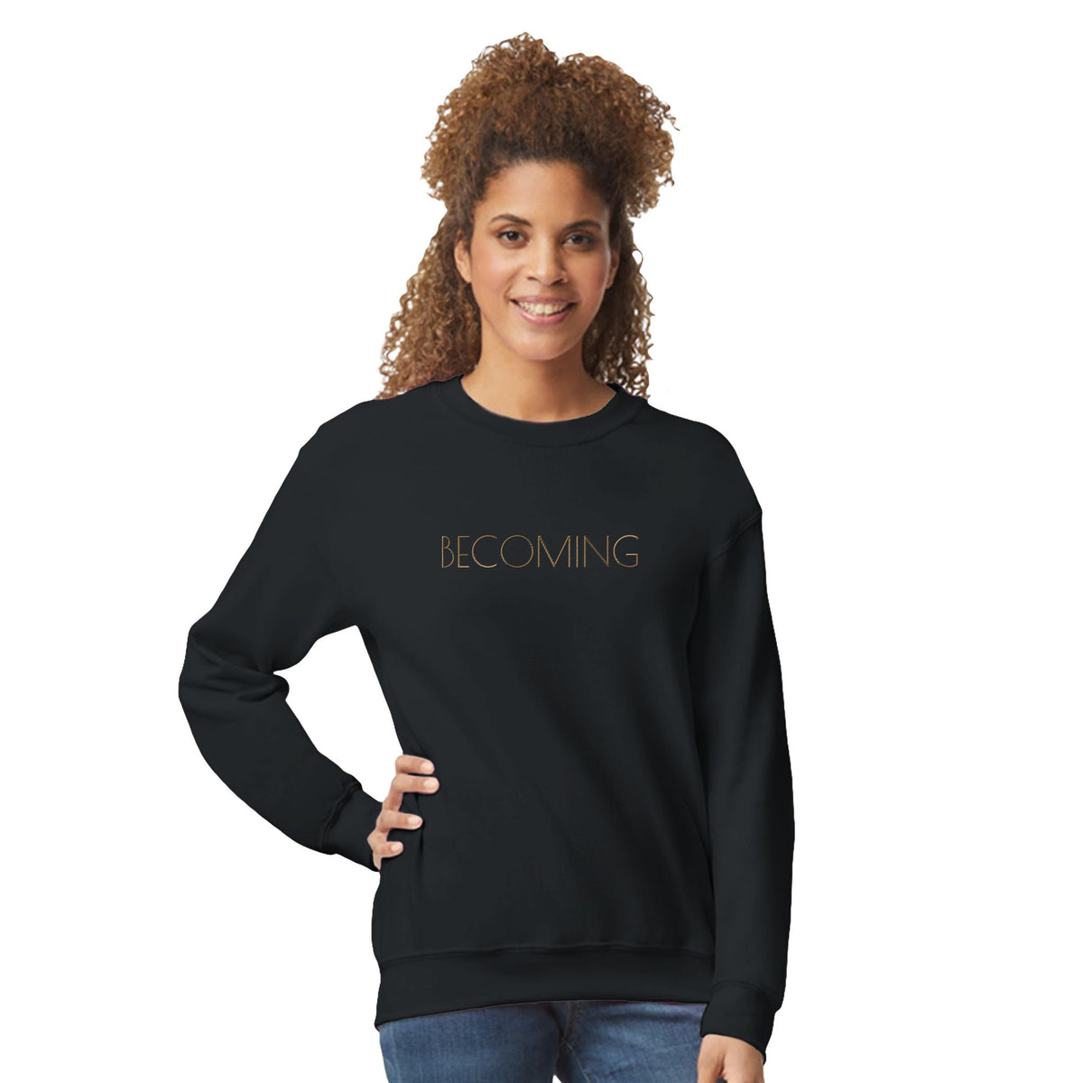 "Becoming" Sweatshirt | Unisex | Black with Gold Embroidery (LIMITED EDITION) - The Growcademy
