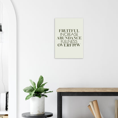 Words of Abundance (Unframed) Print · Inspirational Wall Art - The Growcademy