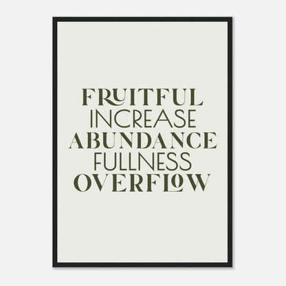 Words of Abundance Framed Print · Inspirational Wall Art - The Growcademy