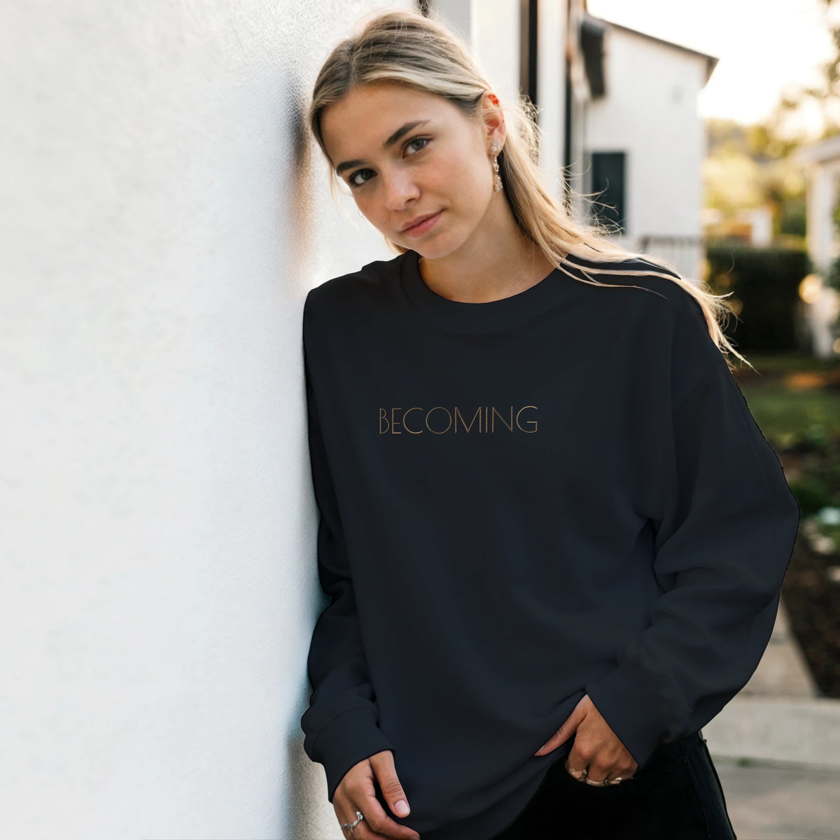 "Becoming" Sweatshirt | Unisex | Black with Gold Embroidery (LIMITED EDITION) - The Growcademy