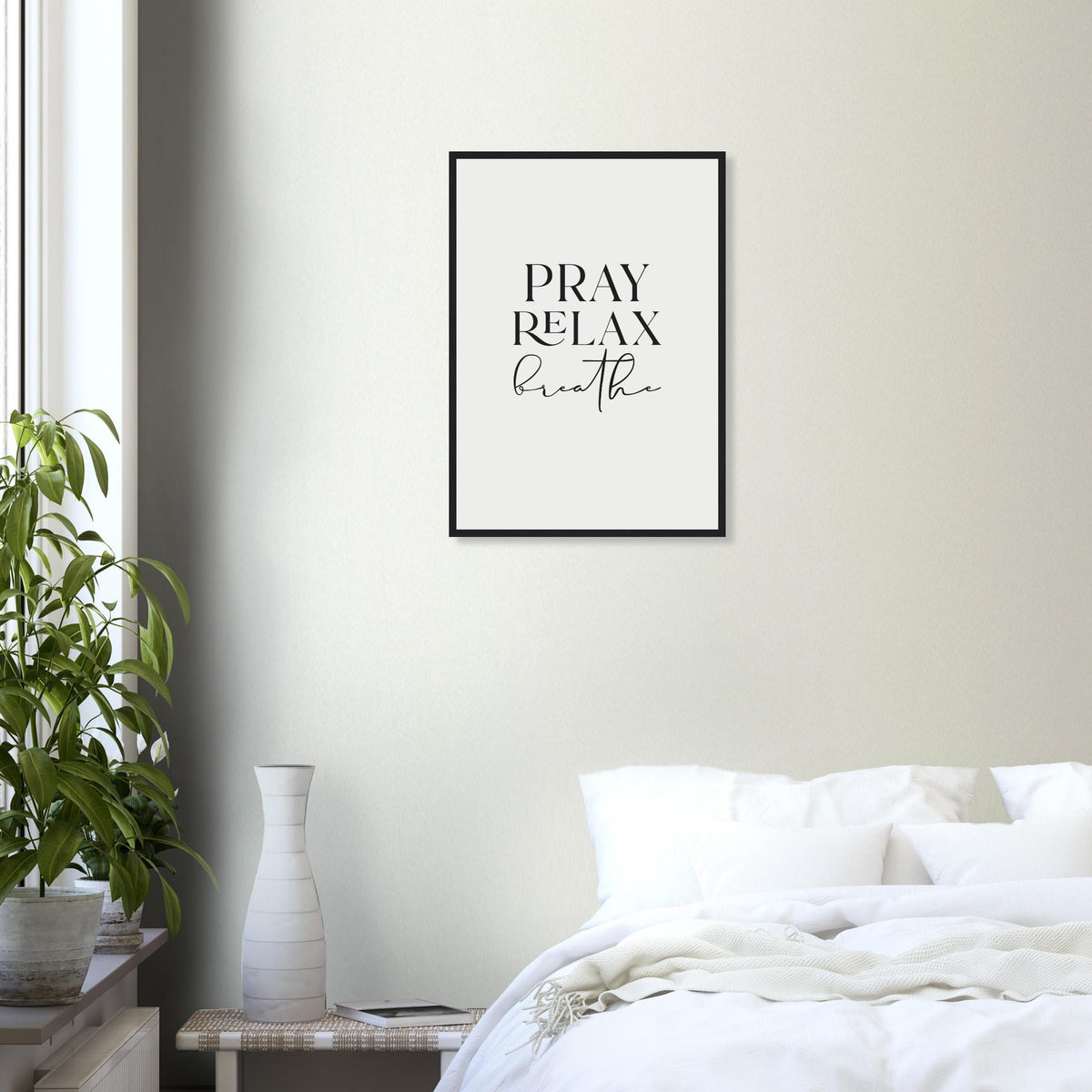 Pray, Relax, Breathe Framed Print · Wellness Wall Art - The Growcademy