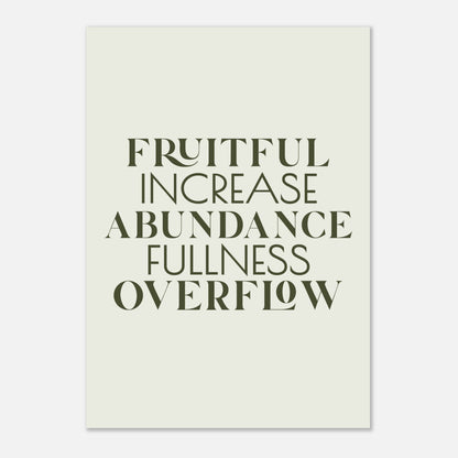 Words of Abundance (Unframed) Print · Inspirational Wall Art - The Growcademy