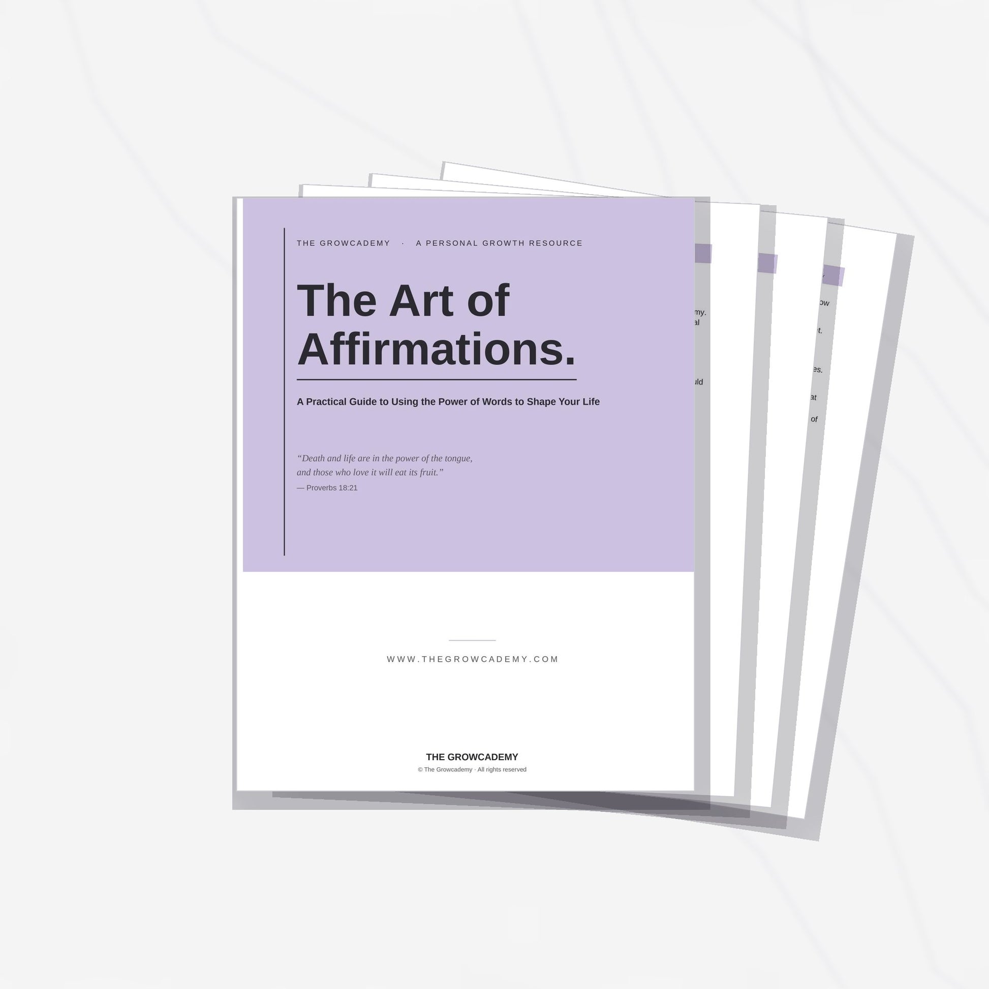 The Art of Affirmations faith-based affirmations guide cover — The Growcademy