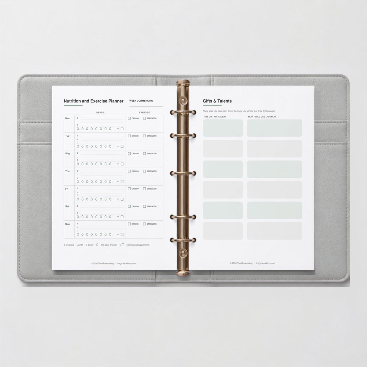 Grow by Design Planner: Growth & Wellness Edition - Undated 90-Day - Digital or Printable - The Growcademy