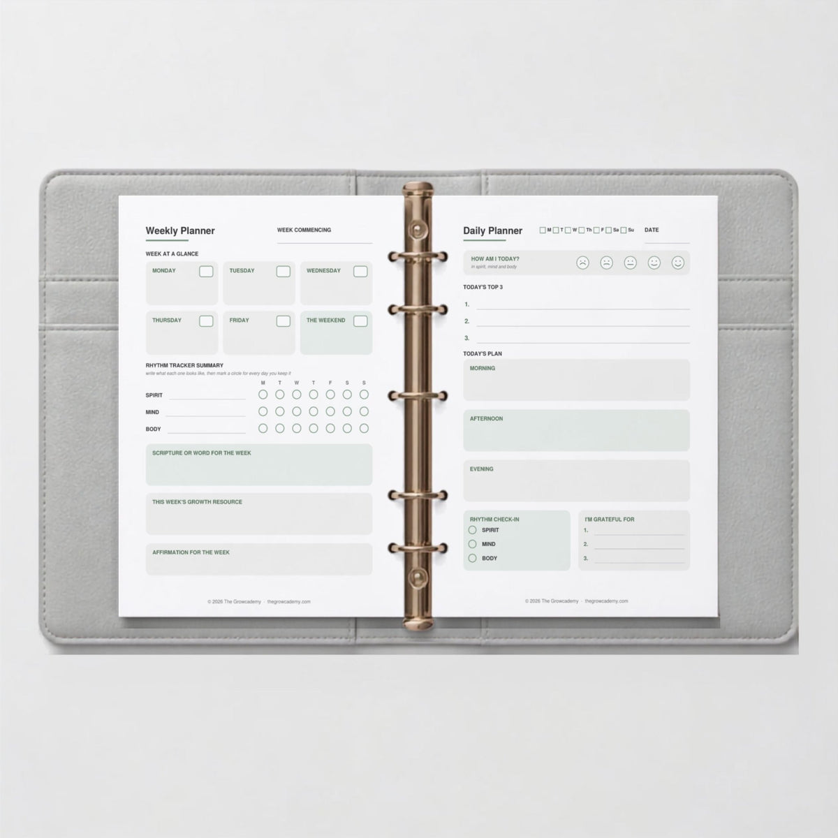 Grow by Design Planner: Growth & Wellness Edition - Undated 90-Day - Digital or Printable - The Growcademy