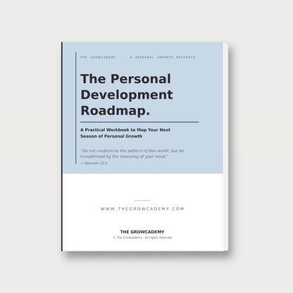 The Personal Development Roadmap faith-based growth workbook cover — The Growcademy