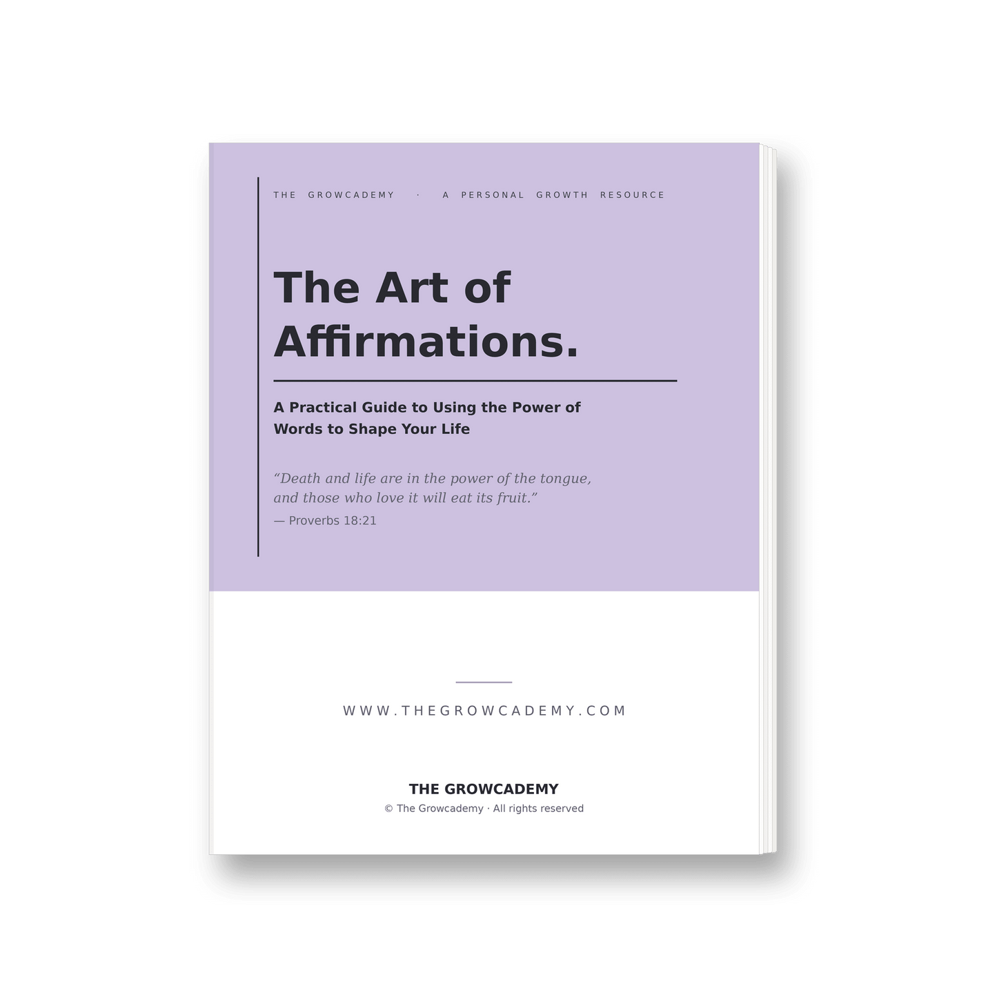 The Art of Affirmations faith-based affirmations guide cover — The Growcademy