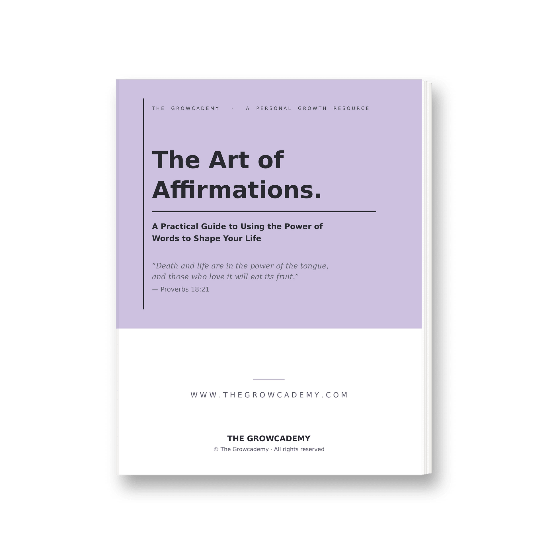 The Art of Affirmations faith-based affirmations guide cover — The Growcademy