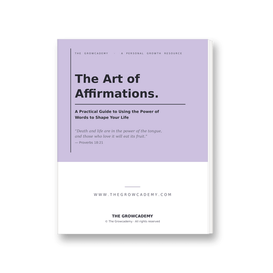 The Art of Affirmations faith-based affirmations guide cover — The Growcademy