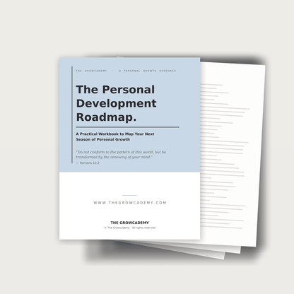 The Personal Development Roadmap faith-based growth workbook cover — The Growcademy