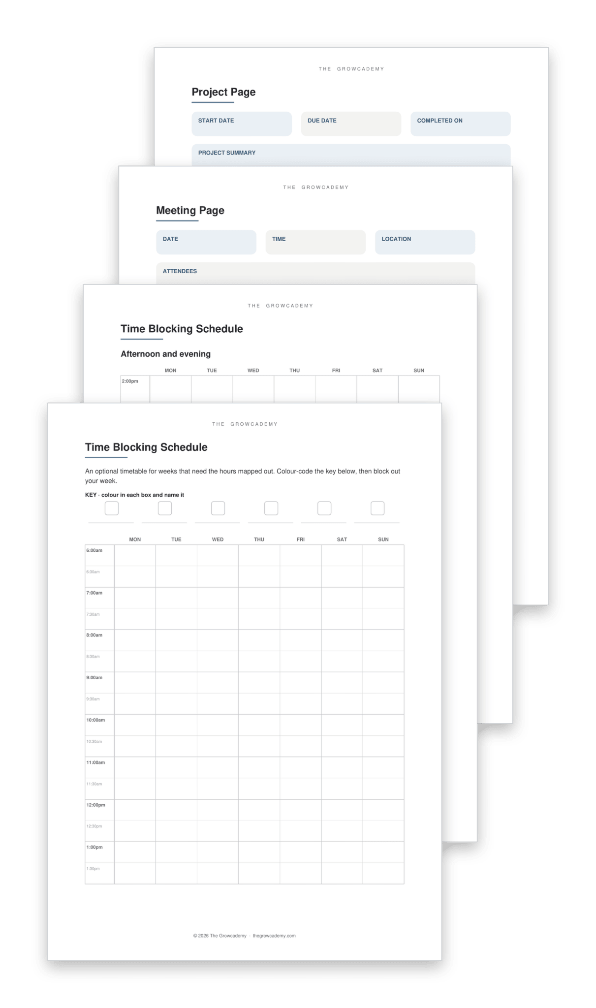 Grow by Design Planner Workday Edition – 12-Month Undated - Digital or Printable - The Growcademy