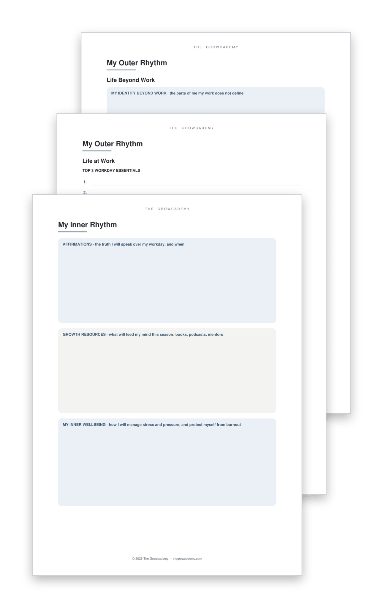 Grow by Design Planner Workday Edition – 12-Month Undated - Digital or Printable - The Growcademy