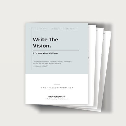 Write the Vision Christian vision and goal-setting workbook cover — The Growcademy