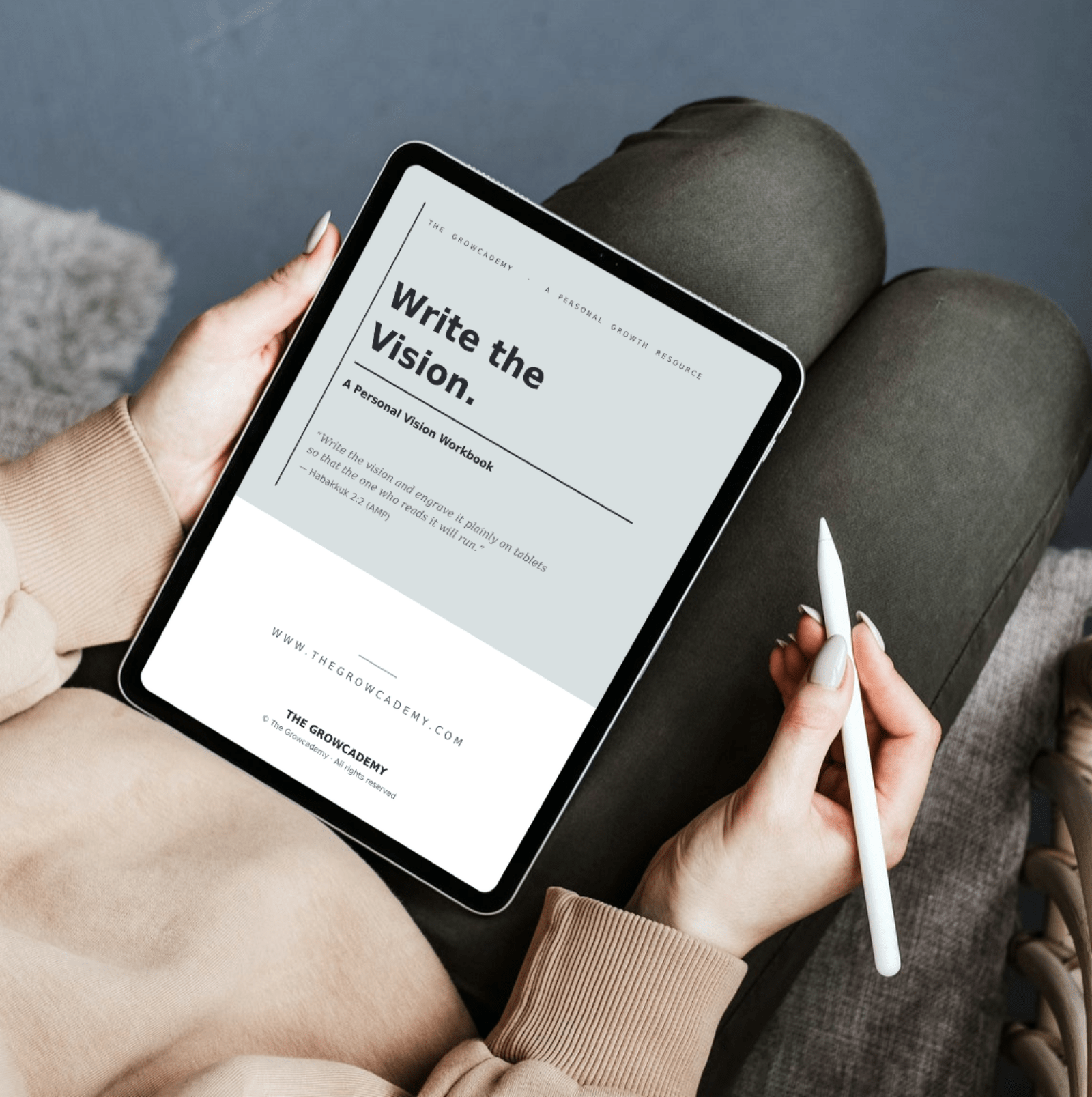 Write the Vision Christian vision and goal-setting workbook cover — The Growcademy