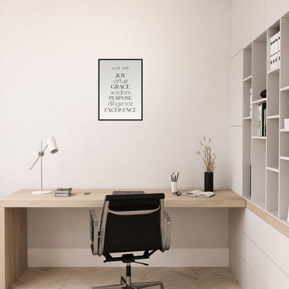 Work With Framed Print · Office Values Wall Art - The Growcademy