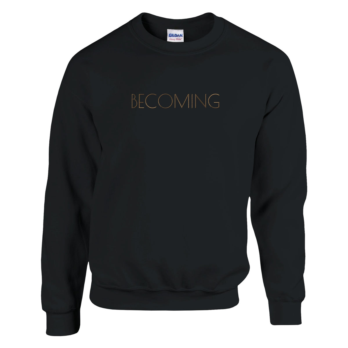 "Becoming" Sweatshirt | Black - Unisex | Gold Embroidery - The Growcademy