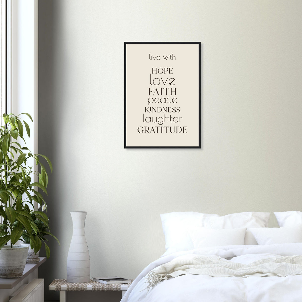 Live With Framed Print · Faith, Hope & Love Wall Art - The Growcademy