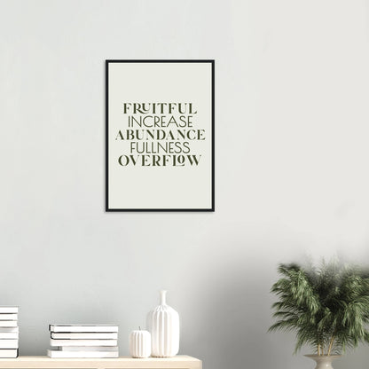 Words of Abundance Framed Print · Inspirational Wall Art - The Growcademy