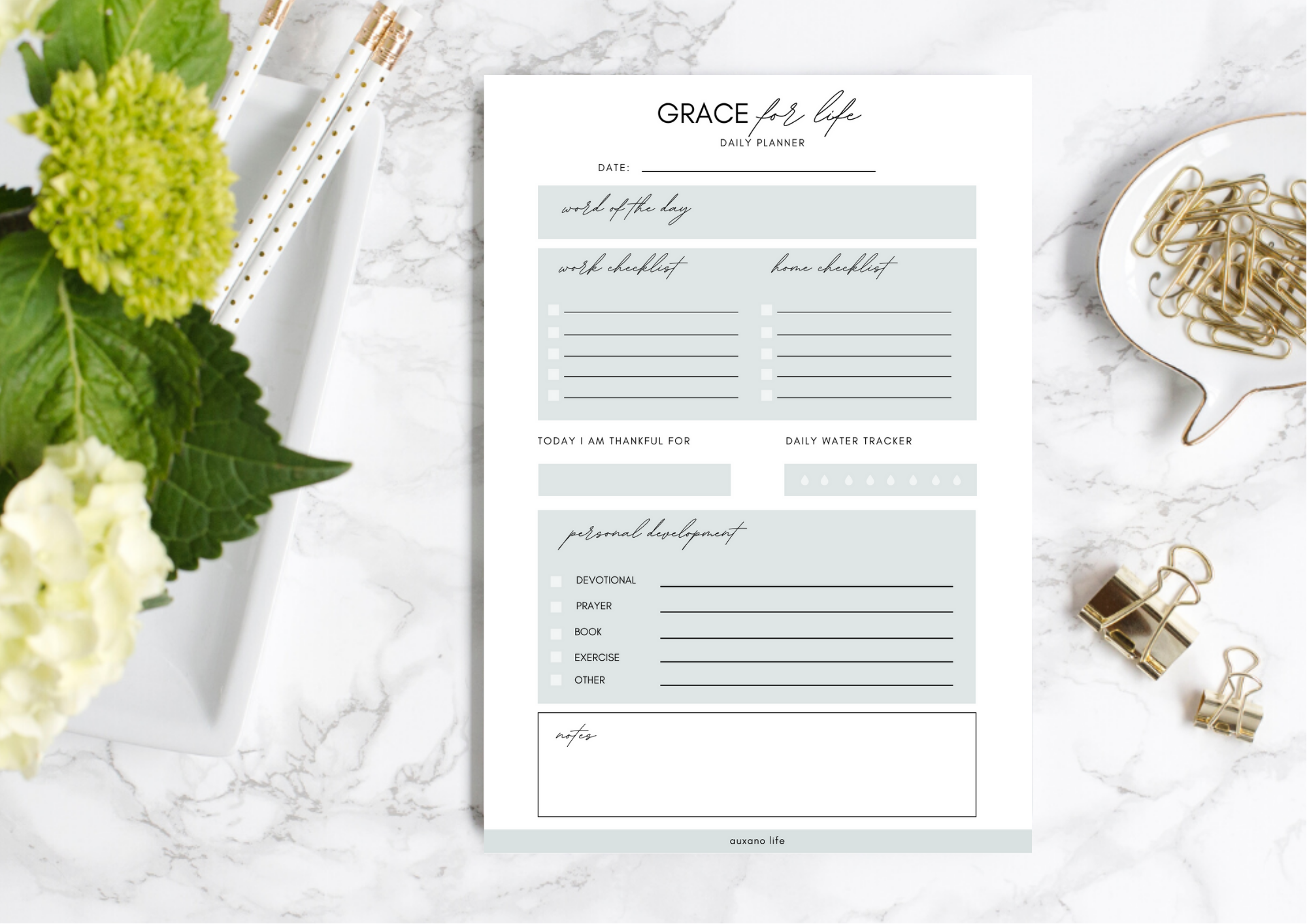 Grace for Life Daily Planner Pad - Auxano Life